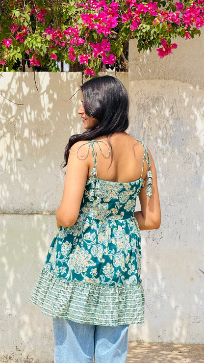 Floral Boho Kurti Top🌼 | Sleeveless Summer Style✨